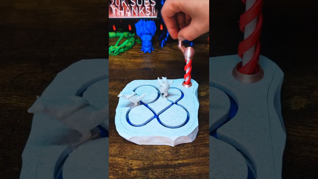 3D printed Ice Skating Polar Bear Machine #3dprinting