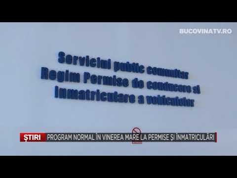 Serviciul Permise si Inmatriculari program normal in Vinerea Mare