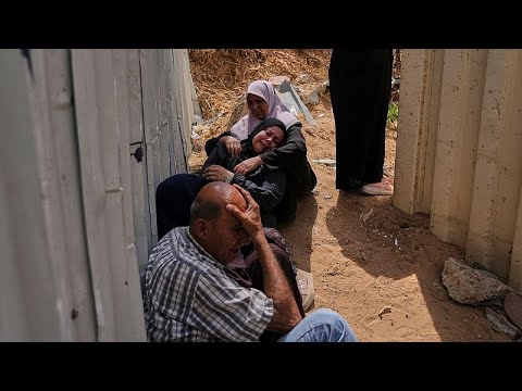 Families grieve at hospital after deadly Gaza blast