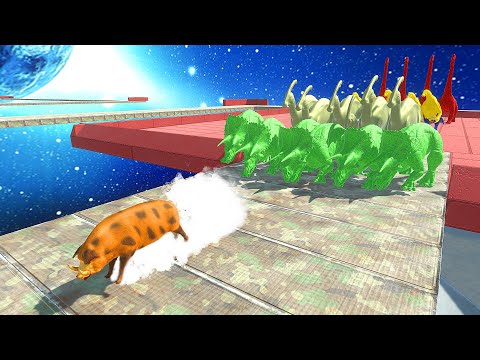 Colors Race To Get a Gold Pig #5 - Animal Revolt Battle Simulator