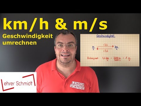 Convert km/h to m/s | Speed ​​- Convert units of measurement | Lehrerschmidt