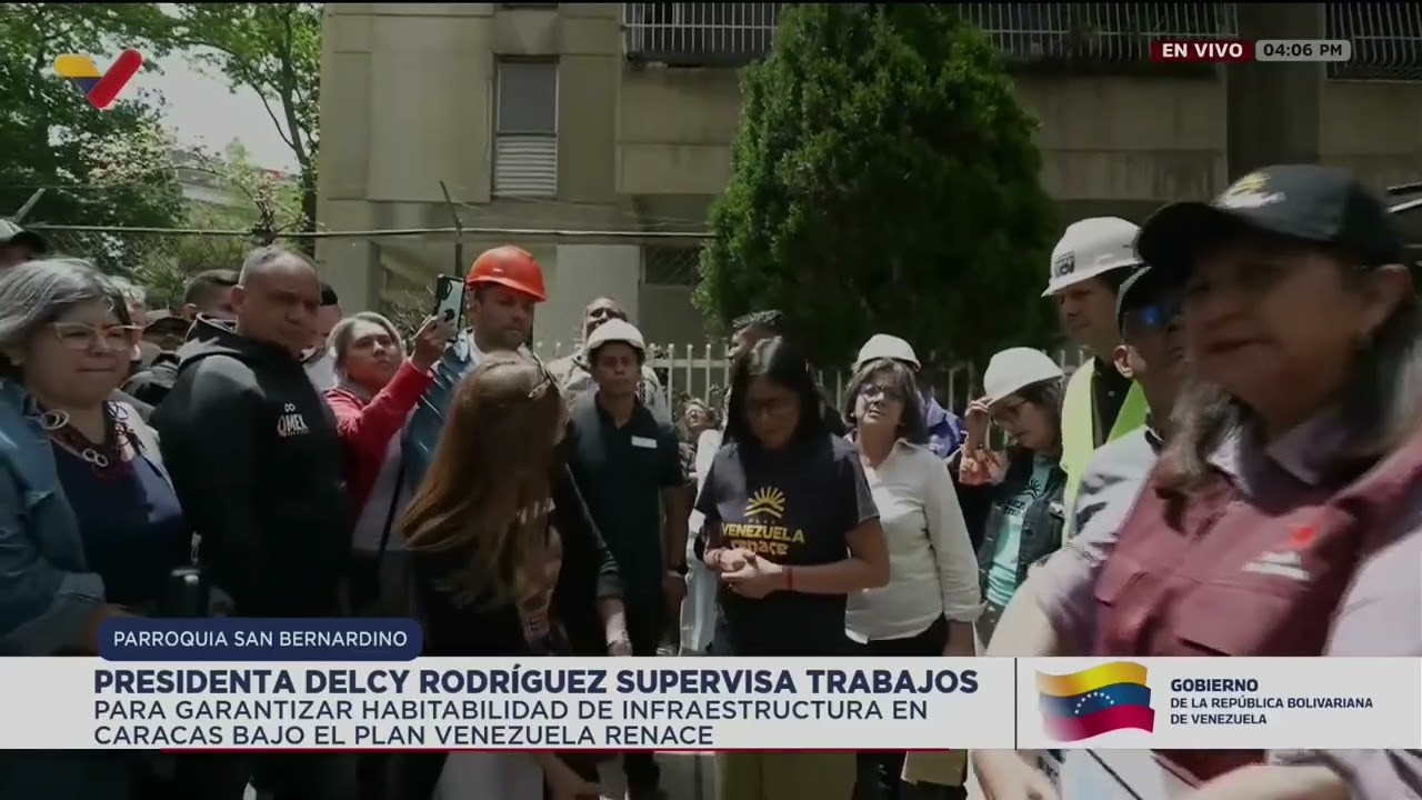 Delcy Rodríguez supervisa trabajos de habitabilidad en San Bernandino, 10 julio 2026