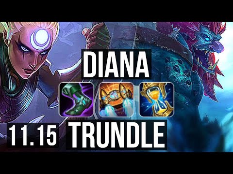DIANA vs TRUNDLE (JUNGLE) | Rank 4 Diana, 6/1/7 | EUW Challenger | v11.15