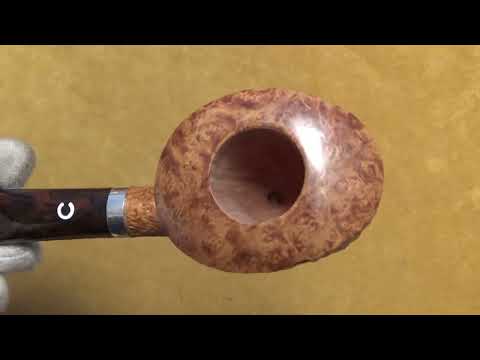 Pipa Il Ceppo gruppo 1 sabbiata con vera  in argento - Light Bent Oval Dublin - CE123