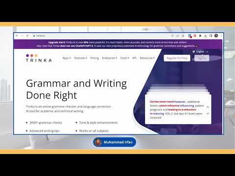 TRINKA AI: The best FREE AI tool for Grammar Checking
