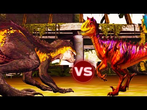 CARNORAPTOR vs INDORAPTOR SUPERHYBRID UNLCOKED MAX LEVEL 40 - Jurassic World Gameplay