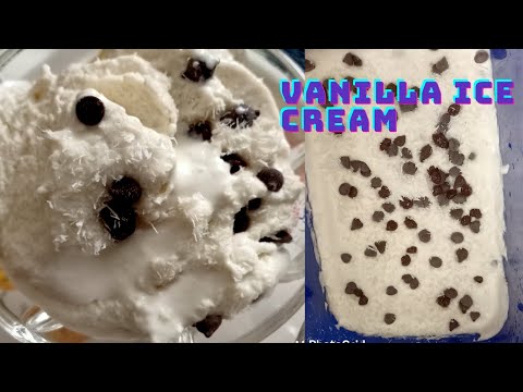 Vanilla ice cream eggless n without machine❤️/vanilla ice cream recipe in Urdu Hindi#vanillaicecream