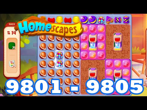 Homescapes Level 9801 - 9805 HD 3 - match puzzle game | Gameplay | android | 9802 | 9803 | 9804