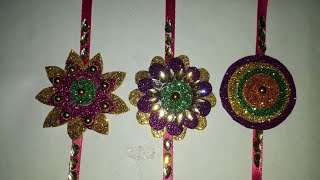 HOW to make glitter paper rakhi at home/glitter paper rakhi/Rakhi making at home