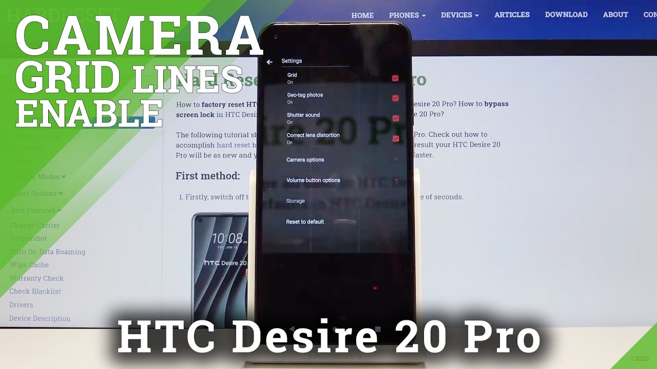 How to Show Camera Grid Lines in HTC Desire 20 Pro – Camera Helper Lines