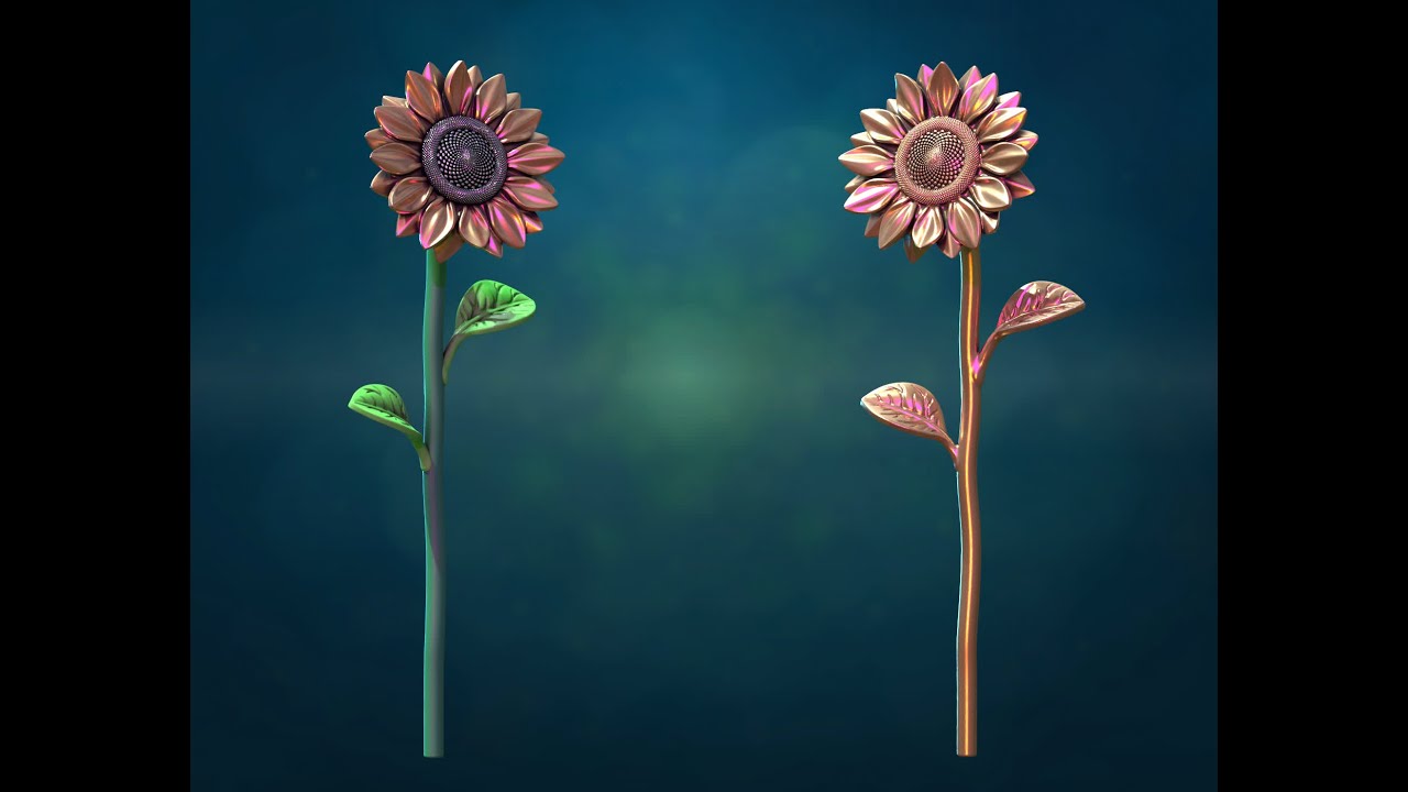 Sun Flower sculpture 3D Print Model