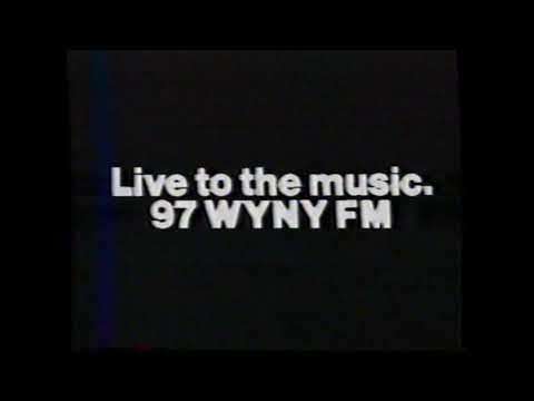 1985 97 WYNY FM "Live to the music" New York Local TV Commercial