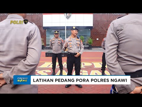 POLRES NGAWI GELAR LATIHAN RUTIN PEDANG PORA SIAPKAN PERWIRA UNTUK PROSESI KEHORMATAN
