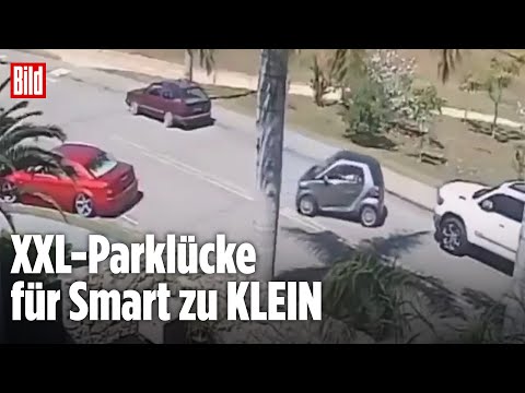 Fail beim Parken: Smart-Fahrer trifft Riesen-Lücke nicht