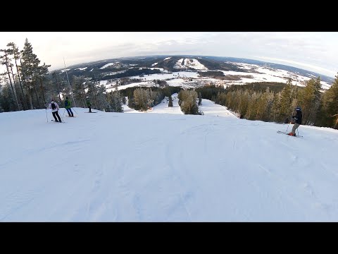 Skiing in Romme Alpin: Götes brant (black slope)