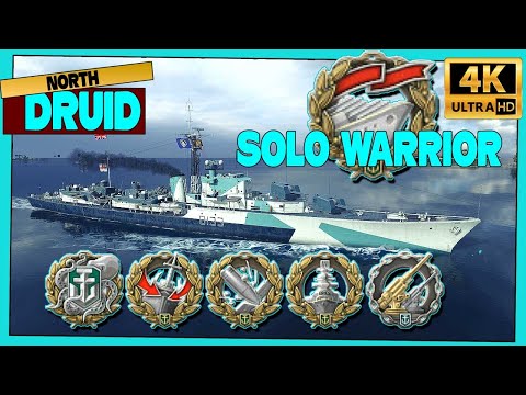 Destroyer Druid on map North, SOLO WARRIOR - World of Warships