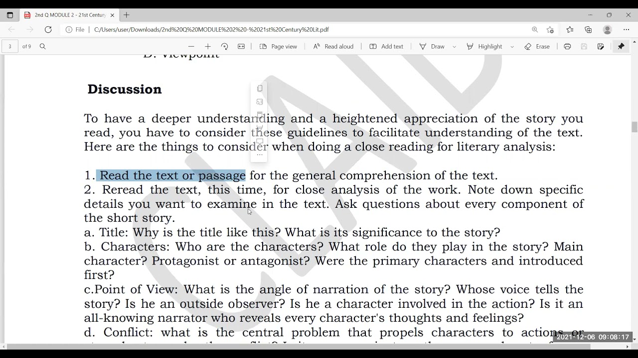 2nd Quarter, Module 2 Answer Sheet Feedback