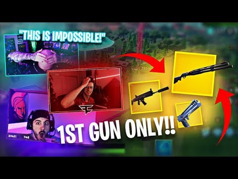 THE 1ST GUN ONLY CHALLENGE!! W/ NICKMERCS, NATE HILL & MONSTCR - Fortnite Battle Royale
