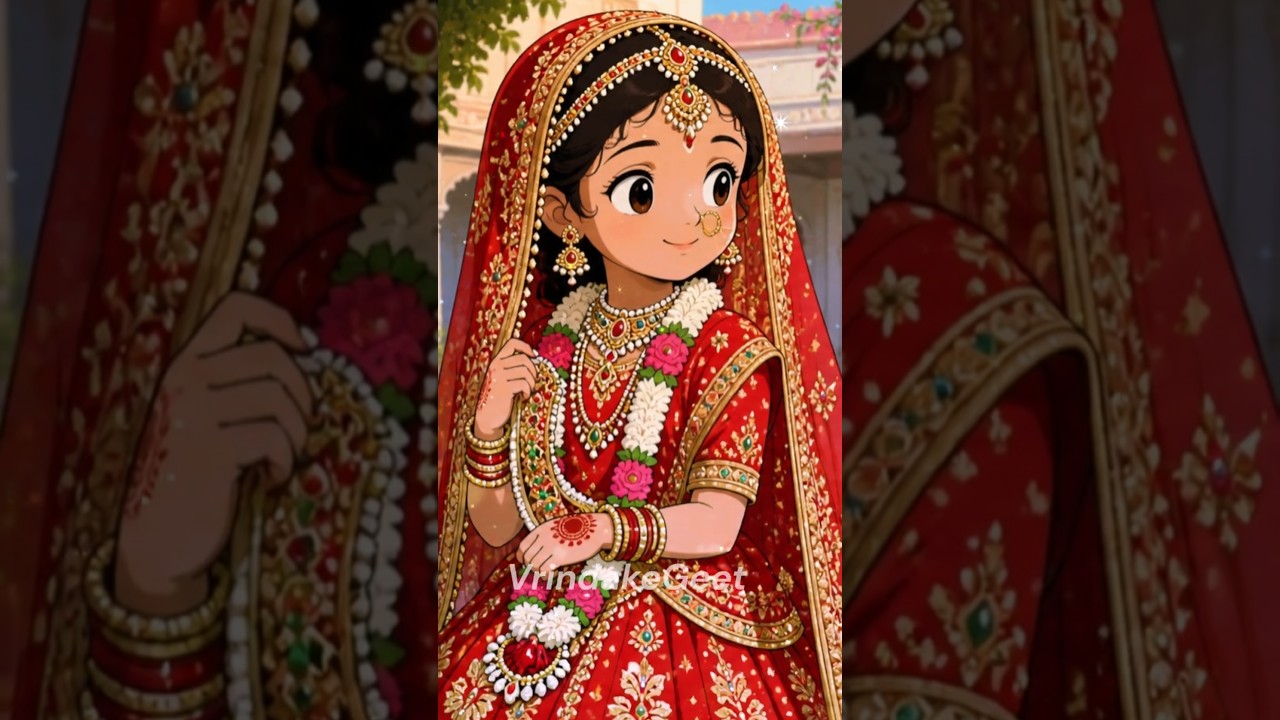 राधिका गोरी से ब्रिज की छोरी से | Animated Krishna Bhajan | #devotionalsong #radheradhe #viralvideo — Vrinda Ke Geet