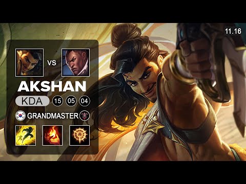 Akshan Mid vs Lucian - KR Grandmaster Patch 11.16