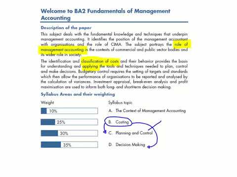 CIMA: Introduction to BA2