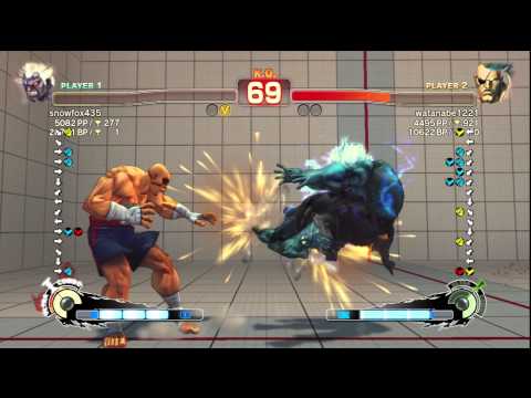 SSF4 AE Ver. 2012: snowfox [Oni] vs. watanabe1221 [Sagat] - PSN Ranked Match