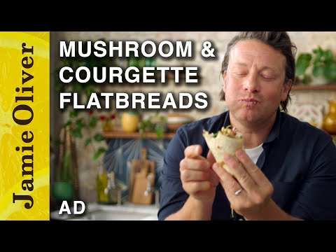 Chargrilled Mushrooms & Courgette Flatbreads | Jamie Oliver
