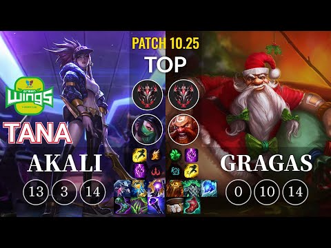 JAG TaNa Akali vs Gragas Top - KR Patch 10.25