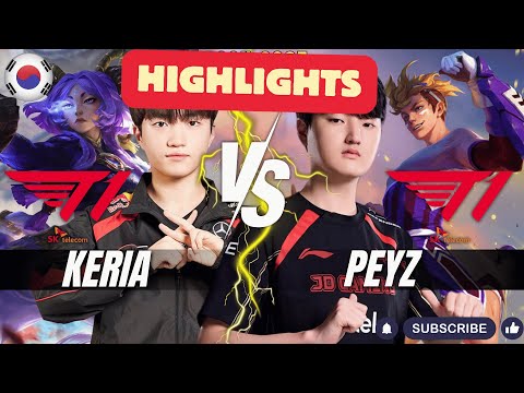 T1 Keria vs T1 Peyz HIGHLIGHTS - Keria YUNARA vs Peyz EZREAL ADC - Patch 25.24 KR Ranked | lolrec