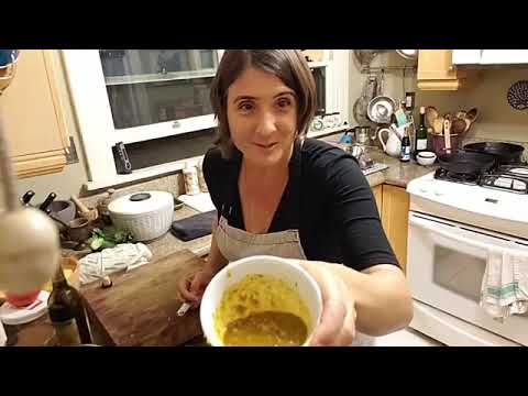 Crispy Turmeric Chicken with Sumac and Lime, Romaine Salad with Parsley and Mint.