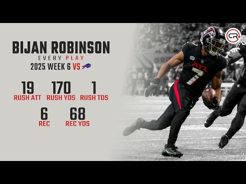 Bijan Robinson Week 6 Highlights | Every Run, Target, and Catch vs Bills