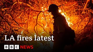LA fires could &#39;take off&#39; again, fire chief warns, with high winds expected | BBC News