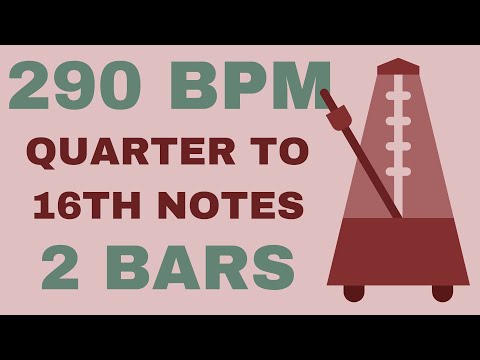 Metronome Click Track - 2 Bars Quarter to Sixteenth Notes 290 bpm - Smartronome