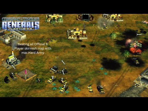 Beating all ZH Official Map with max Hard Army part 6