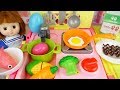 Baby Doli and Cart kitchen car toy baby doll food and surprise eggs play