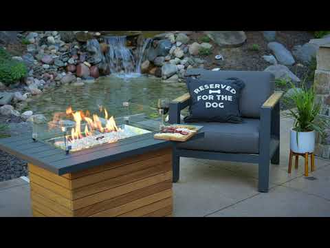The Outdoor GreatRoom Company Darien 42-Inch Rectangular Gas Fire Pit Table with Aluminum Top Overview