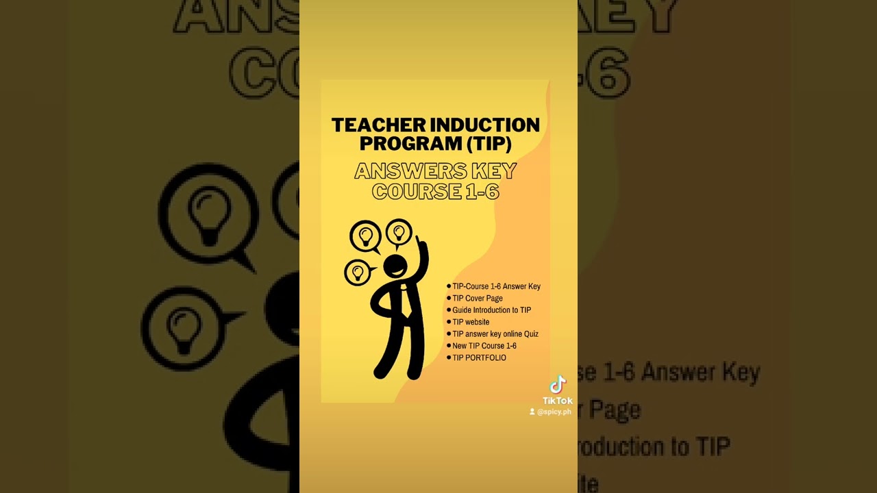 Teacher Induction Program (TIP)Answer Key Course 1-6.