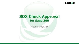 SOX Check Approval for Sage 300