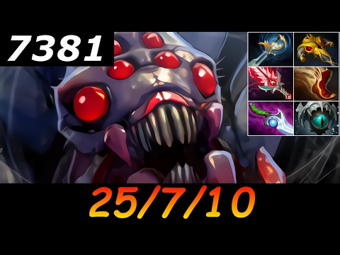 Dota 2 Broodmother 7381 MMR 25/7/10 (Kills/Deaths/Assists) Ranked Full Gameplay