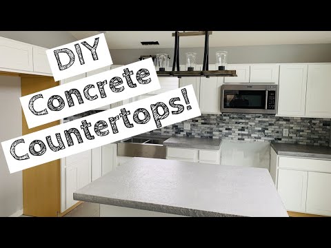 Concrete Countertops with Rock Edge, Slate Stamped Top | Easiest DIY System! | How to