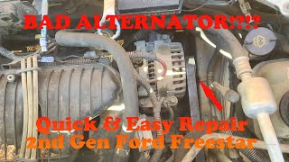 Serpentine Belt, Alternator Removal The Easy Way Chirp Squeak Squeal on a 2nd Gen Ford Freestar