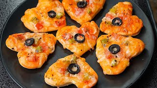 Easy Mini Heart Shaped Pizza | Mini Pizza Recipe Without Oven | Toasted