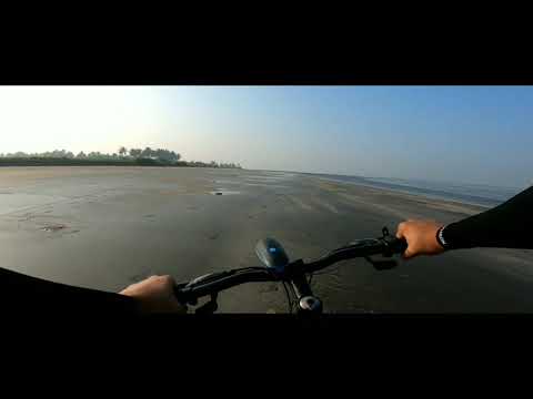 cycling on a beach