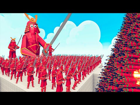 100x SAMURAI + 3x GIANT SAMURAI vs EVERY GODS - Totally Accurate Battle Simulator TABS