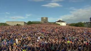 Download lagu Iceland Euro 2016 Stars Perform Final Viking Clap with Thousands of Fans in Reykjavík mp3