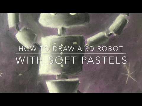 How To Draw A Robot - Soft pastels #easyart #stepbystep Lesson For Kids