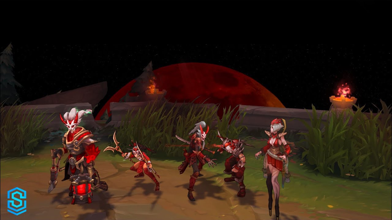 Liên Minh Huyền Thoại: 1 team Huyết Nguyệt bao đẹp luôn