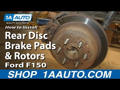How To Replace Rear Disc Brake Pads and Rotors 04-10 Ford F-150
