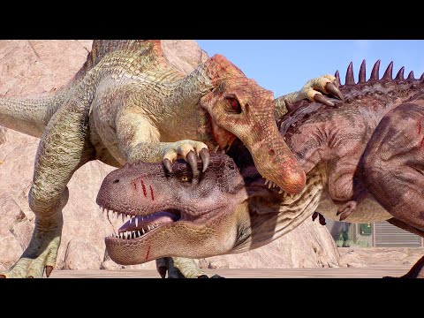 T-REX, INDOMINUS REX & SPINOSAURUS vs ALL LARGE CARNIVORES in SAN DIEGO ARENA! 🦖🔥 JWE 2