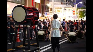 【とうかさん2023年】歩行者天国の中央通りで和太鼓パフォーマンス[ゆかたできん祭]